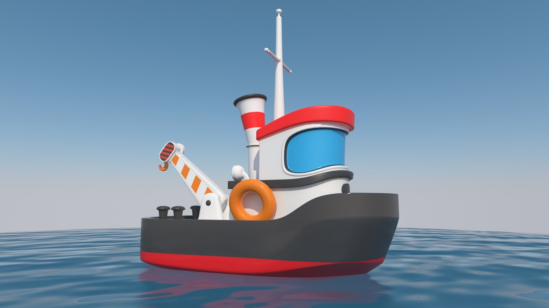 Cartoon Boat Toy Tugboat 3D - TurboSquid 1464123