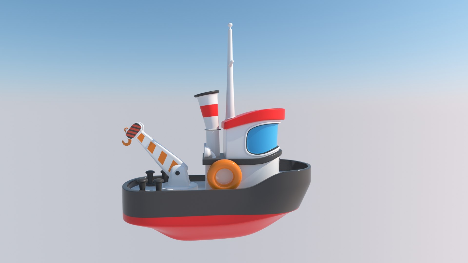 Cartoon Boat Toy Tugboat 3D - TurboSquid 1464123