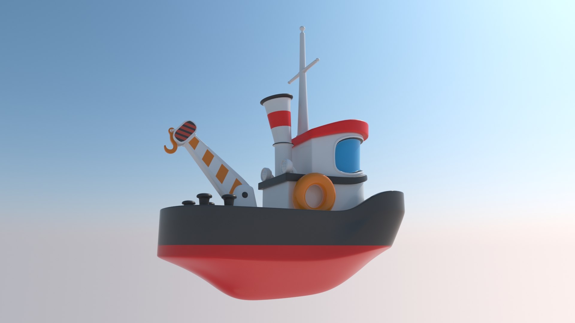 Cartoon Boat Toy Tugboat 3D - TurboSquid 1464123