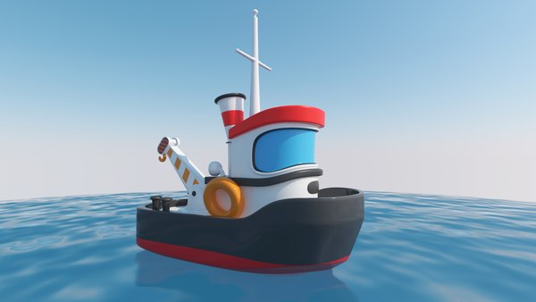 Cartoon boat toy tugboat 3D - TurboSquid 1464123