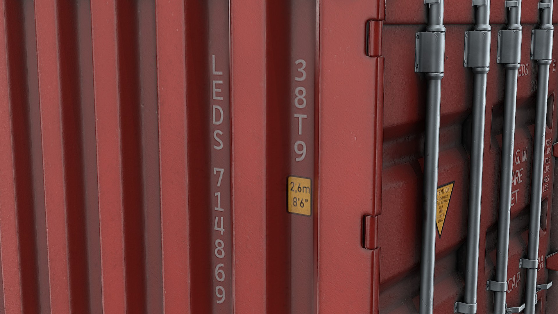 24ft Shipping Container - Red 3D - TurboSquid 2151271