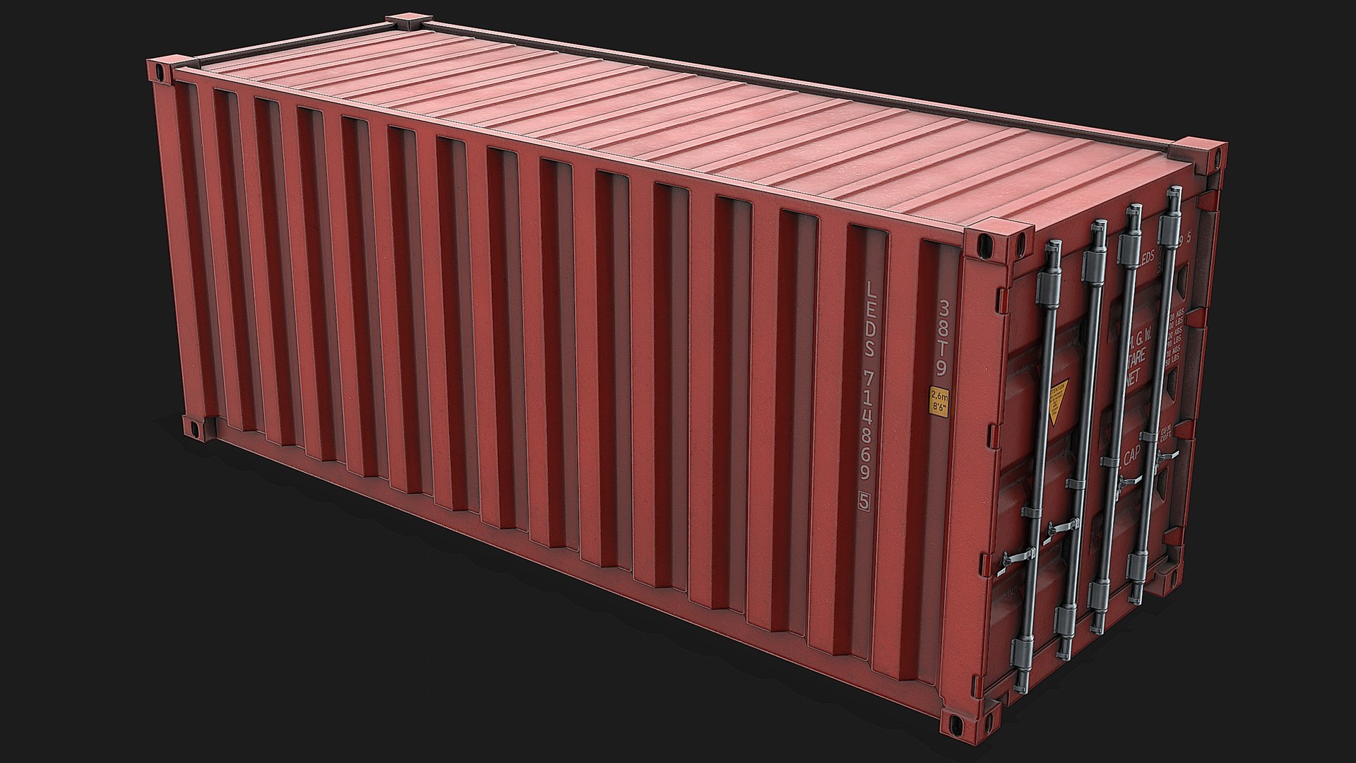 24ft Shipping Container - Red 3D - TurboSquid 2151271