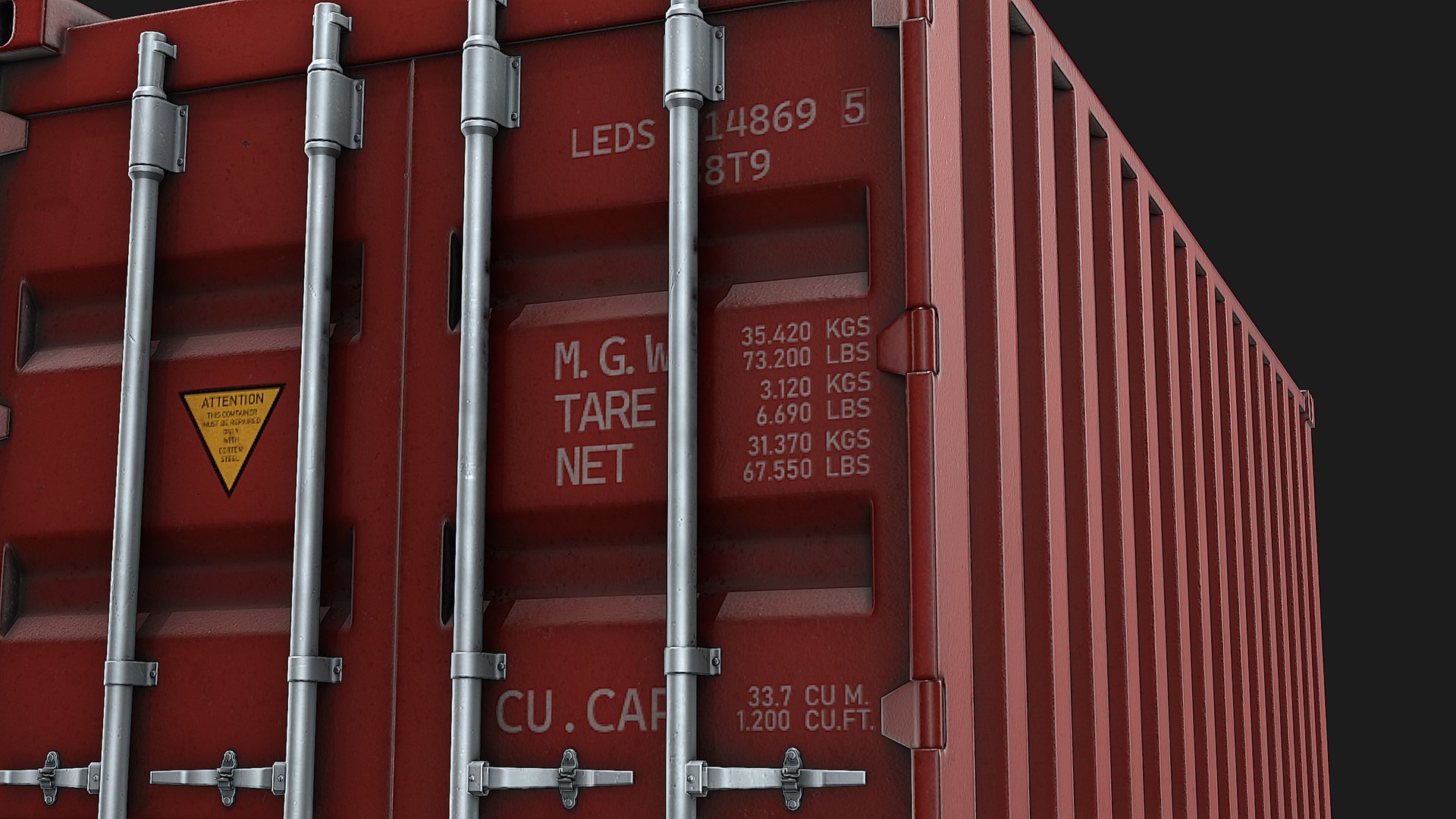 24ft Shipping Container - Red 3D - TurboSquid 2151271