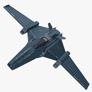 Futuristic Space Stealth Fighter Jet 3D