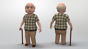 3D cartoon grandpa