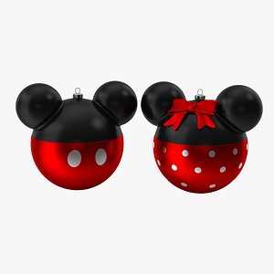 3D model mickey minnie mouse christmas balls