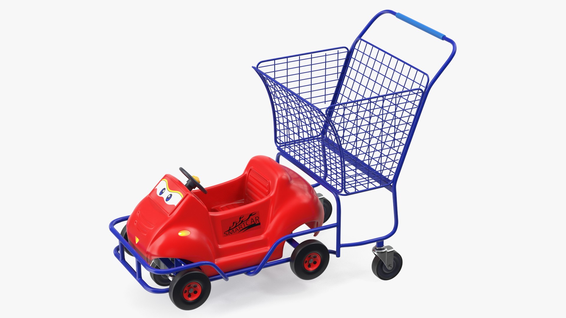Children Shopping Baskets and Carts Collection 3D model preview