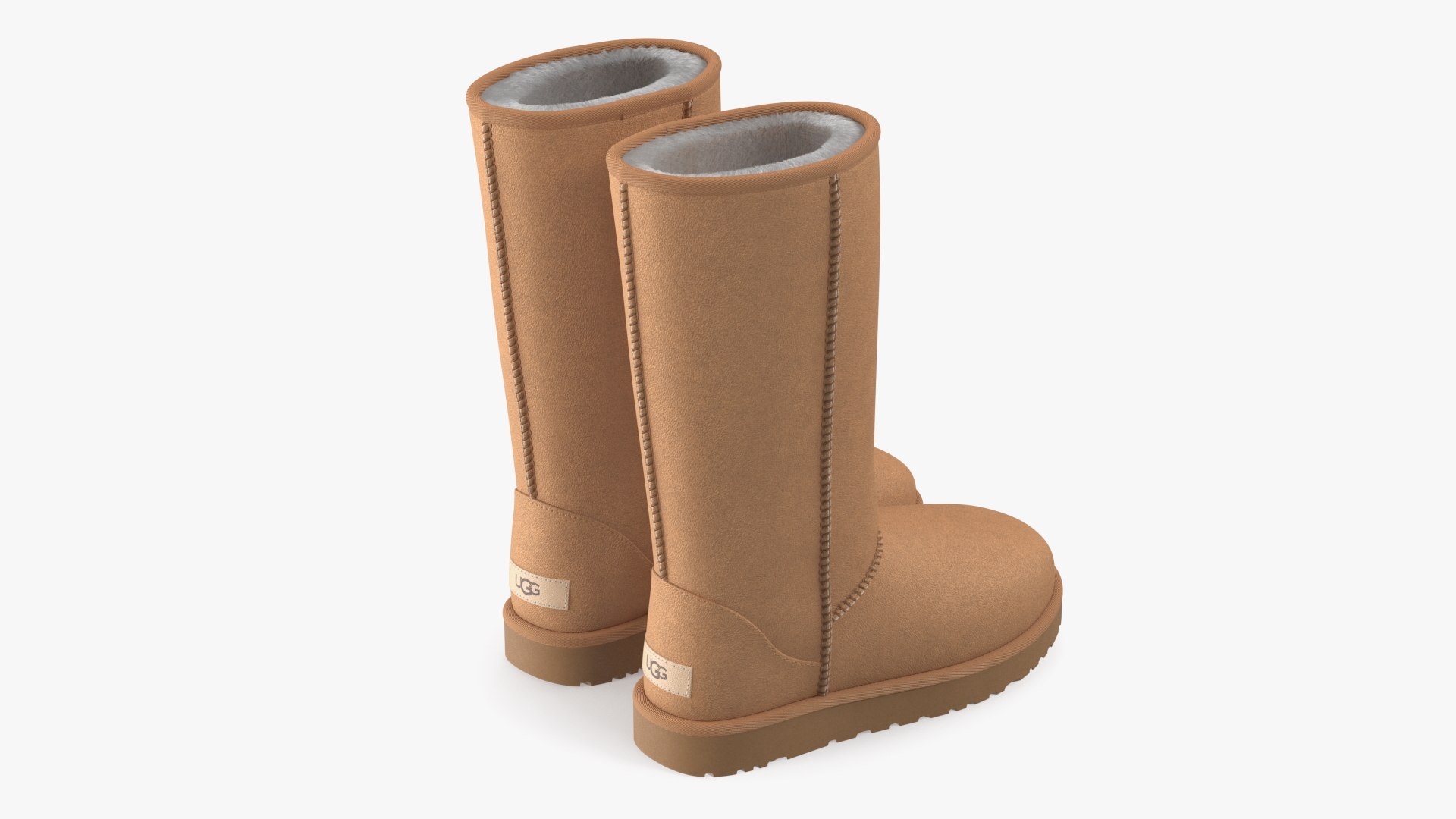 UGG Australia Classic Tall Boots Fur Chestnut 3D model preview