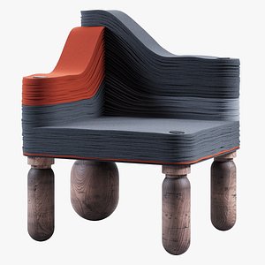 Armchair Alexandra Champalimaud Stackabl 3D