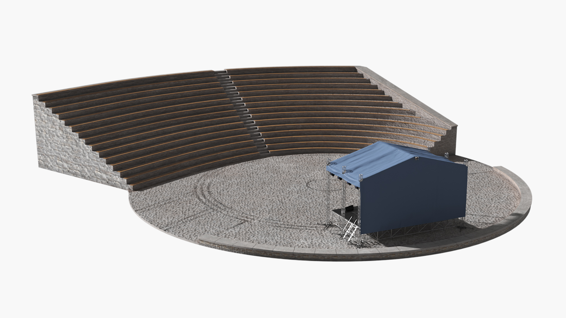 3D Ancient Amphitheater With Stage - TurboSquid 2377355