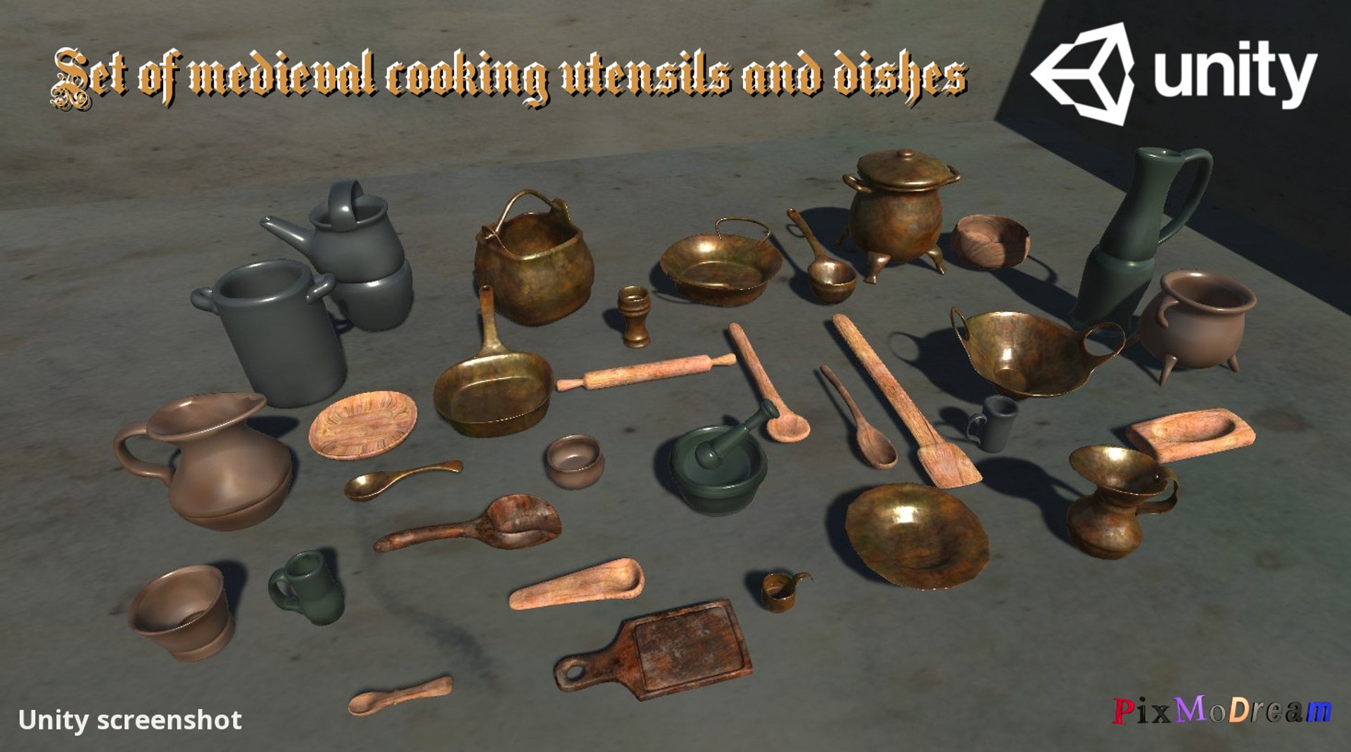 3D Medieval Cooking Utensils Dishes - TurboSquid 1331436