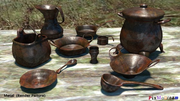 3D medieval cooking utensils dishes - TurboSquid 1331436