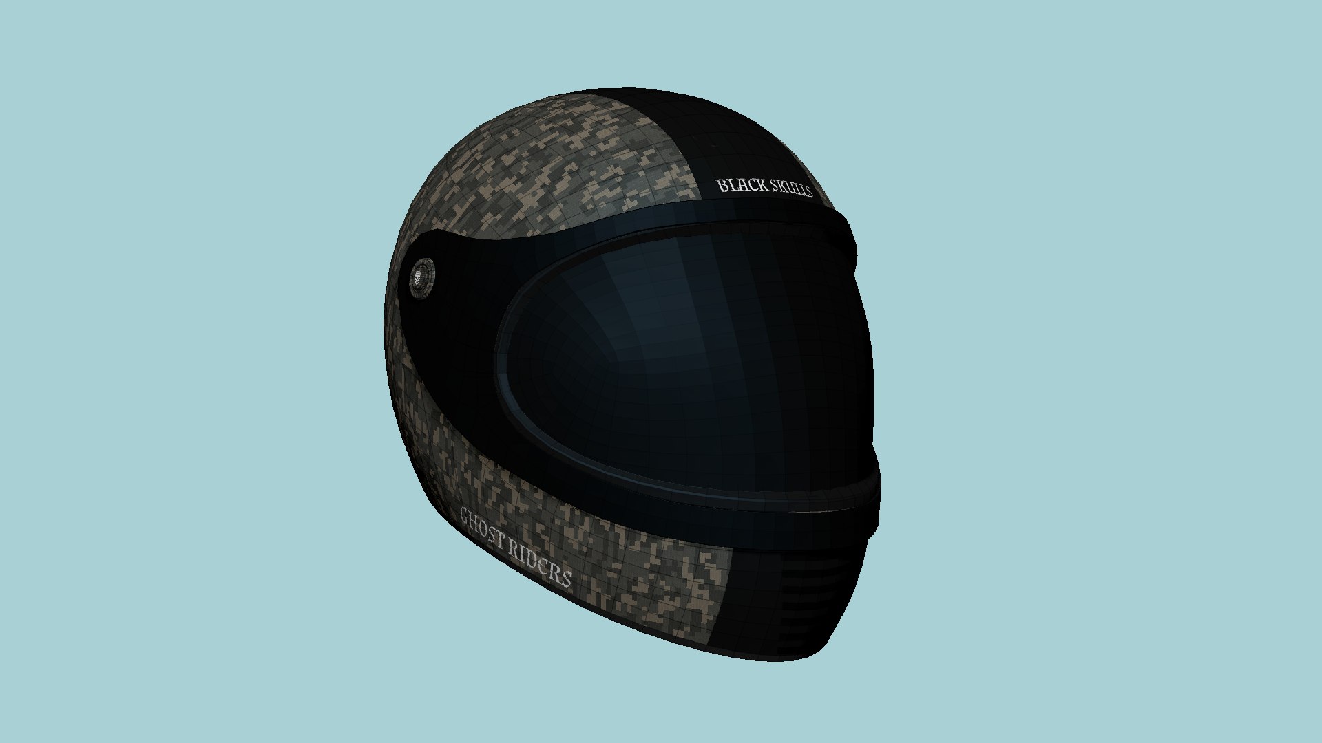 Motorcycle Helmet A08 Digital Camo - Character Fashion Design 3D Model