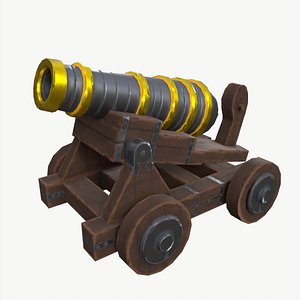 Stylized cannon gameready 3D model