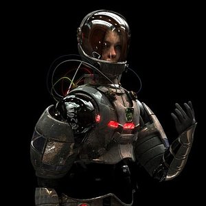 space woman rigged 3d ma