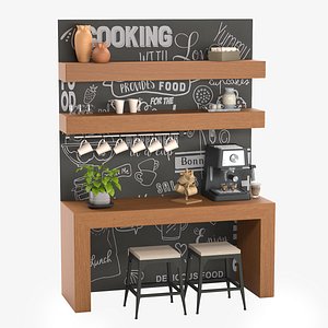Cafe set 01 3D model