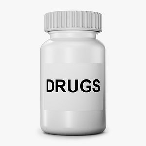 3D generic plastic drugs bottle model