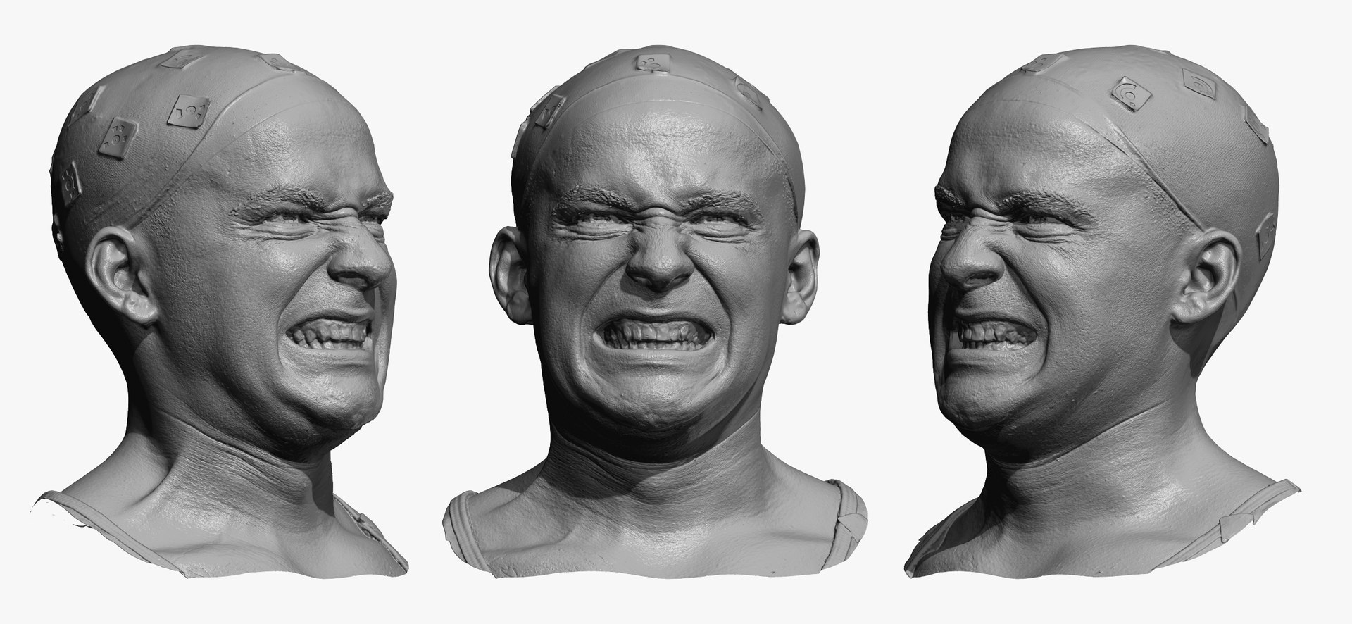 3D marcus human head anger - TurboSquid 1612927