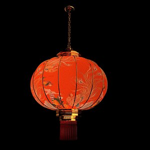Chinese red lantern 3D