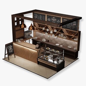 3D Coffee Shop Set