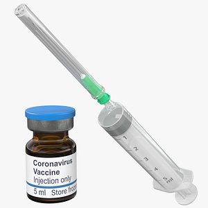 syringe covid 19 vaccine 3D model
