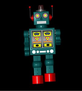 vintage retro robot 3d model