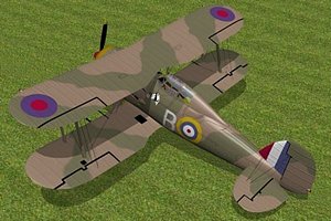 3d model of gloster gladiator fighter