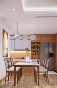 Living room and open kitchen design model sketchup 3D model