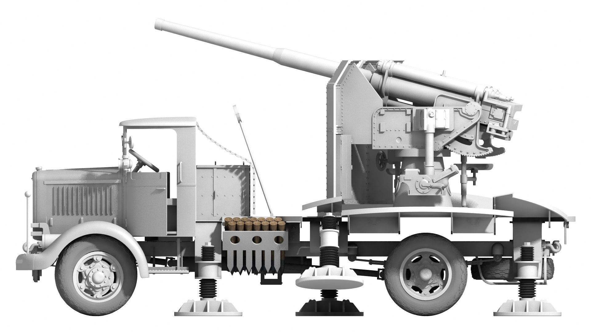 Maquette Italeri 1:72 Autocannone RO3 + 90/53 - Kit Avec Décalcomanies & Figurines