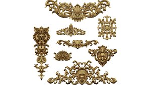 3D Classic 3d model pattern Luxury inlaid gold