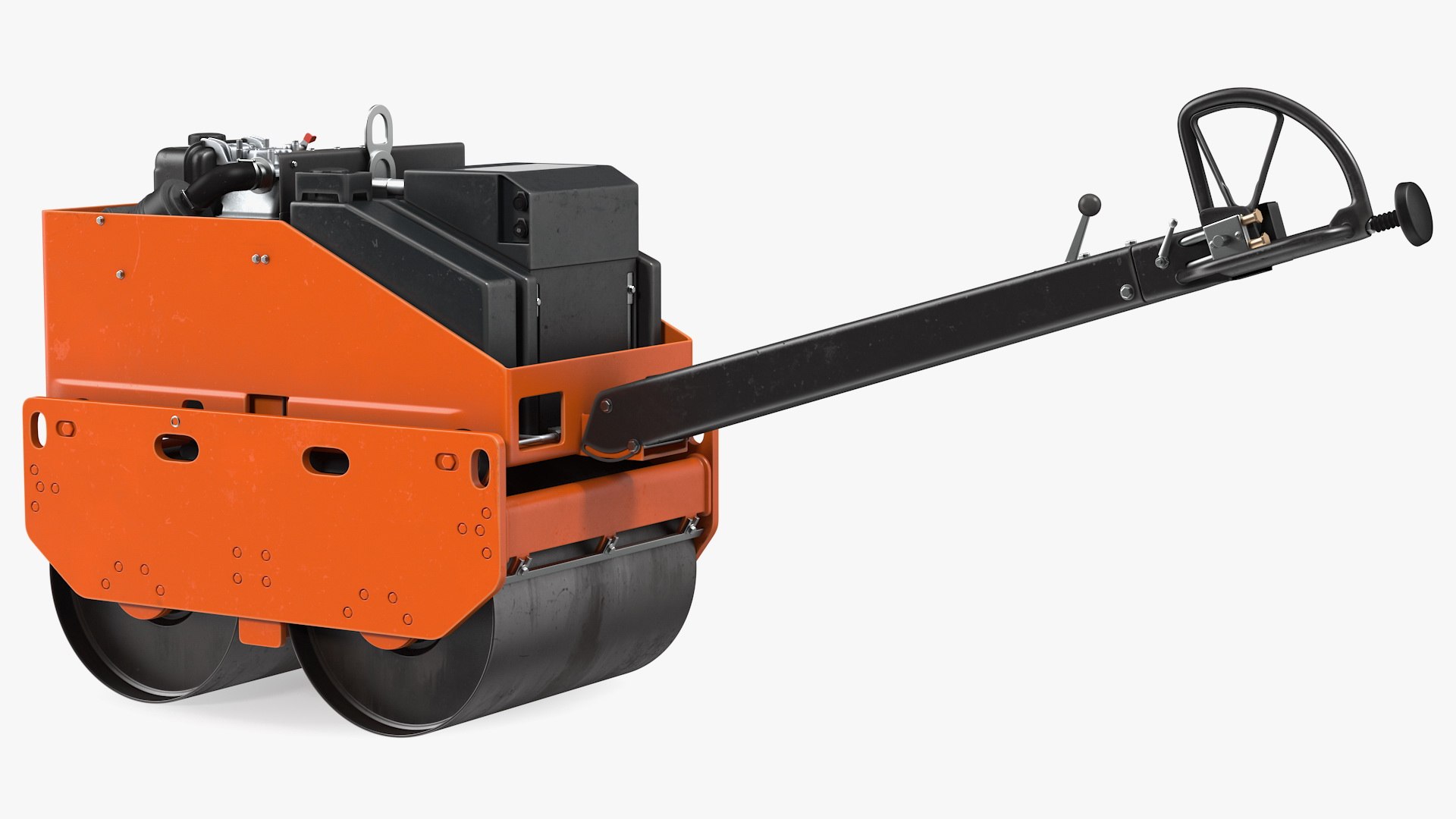 Construction Machine Double Roller Rigged 3D model preview