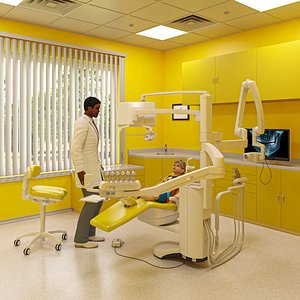 Pediatric Dentistry Office with Doctor and Child