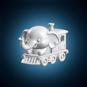 Baby Elephant Steam Train 3D Print Model 3D model