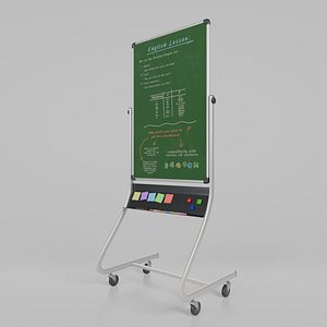 3D Customizable Double-Sided Metal Greenboard Tall Writing Board model