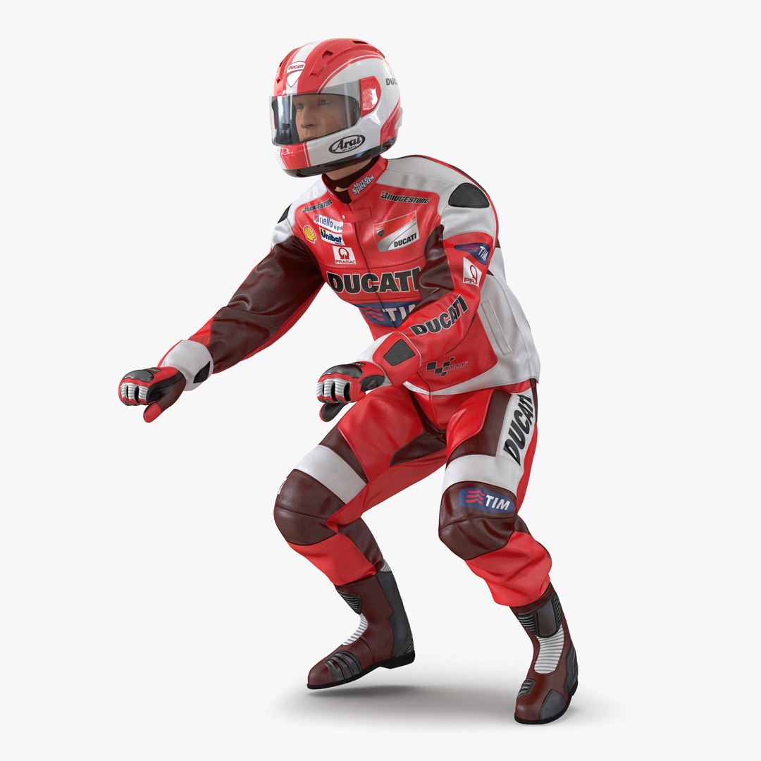 Motorcycle Rider 2 Rigged 3D model preview