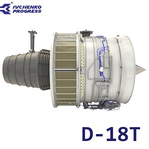 d-18t turbofan engine 3d model