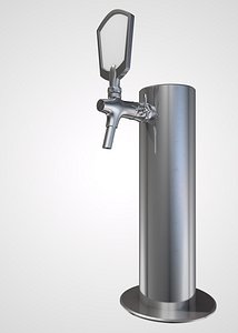 chrome beer tap c4d