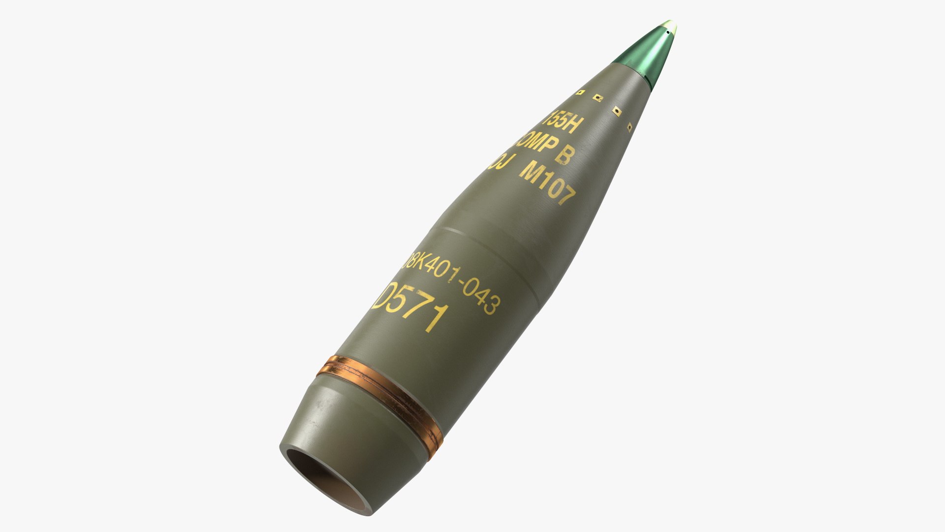 3D Artillery Shell Military Projectile 155mm - TurboSquid 2210700