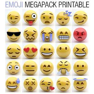 emoji printable print 3d model