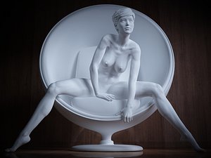 Girl Sitting On Chair 003