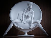 Girl Sitting On Chair 003