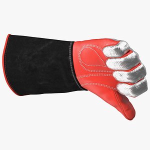 3D model Heat Resistant Welding Gloves Rigged for Modo