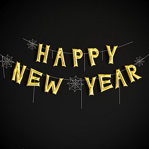 Balloons Happy New Year 3D model