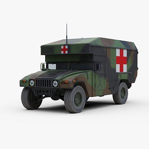 3D m997 military ambulance