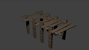 3D wooden pier model