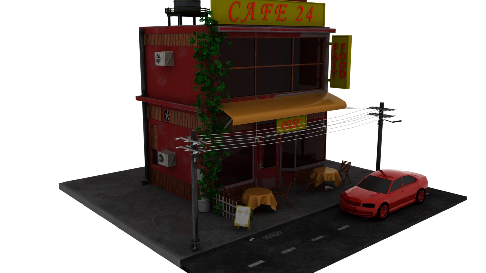 3D CAFE Model - TurboSquid 2087781