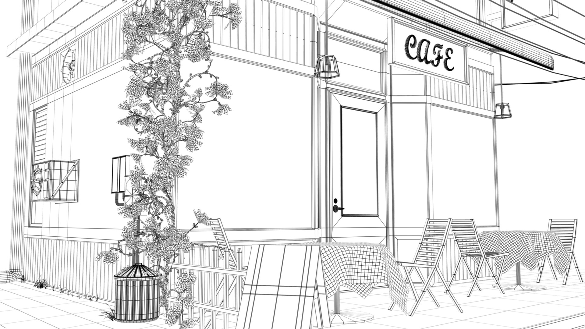 3D CAFE Model - TurboSquid 2087781