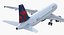 Airbus A320 Delta Air Lines Rigged 3D Model