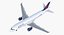 Airbus A320 Delta Air Lines Rigged 3D Model