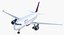 Airbus A320 Delta Air Lines Rigged 3D Model